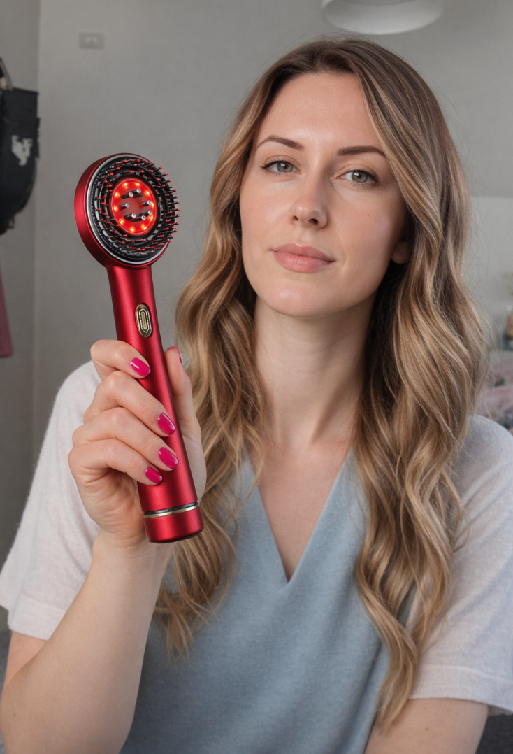 София Р. 38 г. ⭐⭐⭐⭐⭐ „Този гребен реши всичко – косопад, цъфтеж, липса на обем и блясък. Косата ми е по-мека, по-плътна и изглежда много по-здрава. Най-добрата инвестиция за красотата ми!“