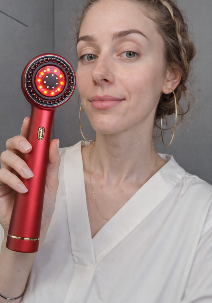 Райна М. 33г. ⭐⭐⭐⭐⭐ „Стресът буквално беше ‘изтощил’ косата ми. Този гребен се превърна в любимия ми вечерен ритуал – отпуска скалпа, стимулира растежа и косата ми изглежда по-гъста и здрава.“