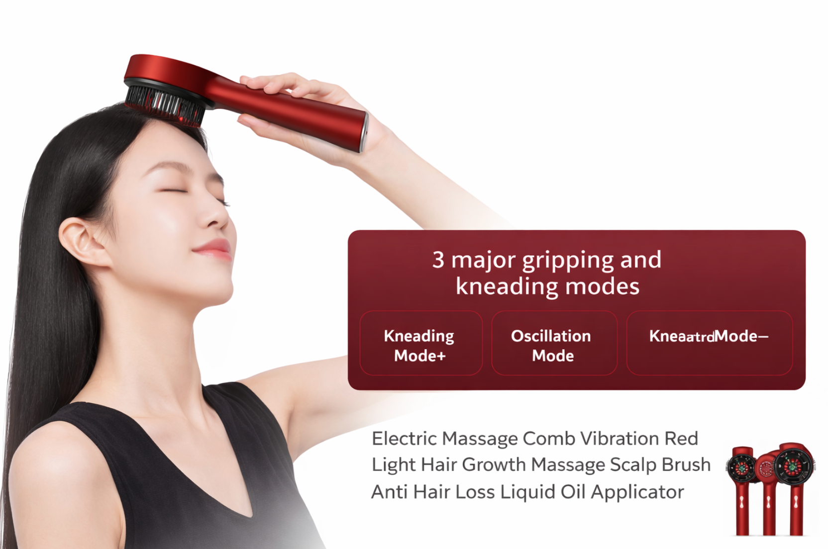 Електрическа четка за растеж на коса с инфрачервена светлина, машина за акупунктурен масаж на скалпа, против косопад,